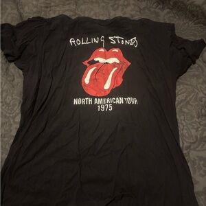 Rolling Stones 1975 Tour Black T-Shirt